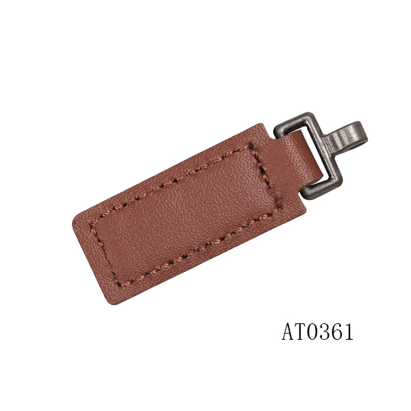 leather zip puller tab