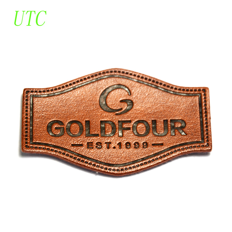 pressed pu leather label