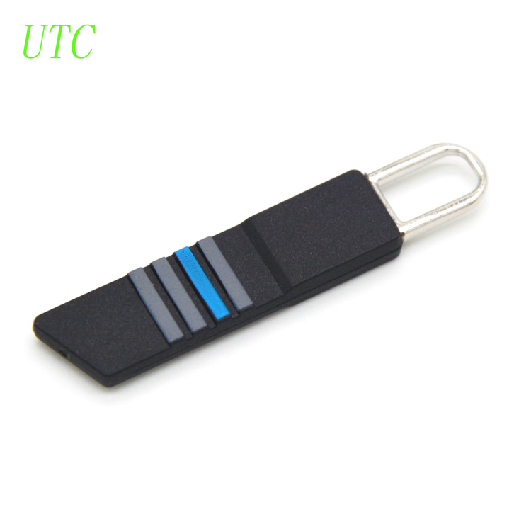 jacket metal zipper puller with printed logo