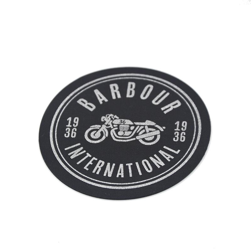 hypalon printed silver rubber label