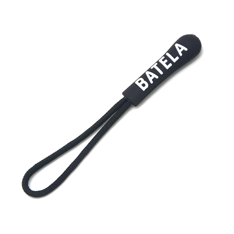 cord PVC zipper puller logo embossed