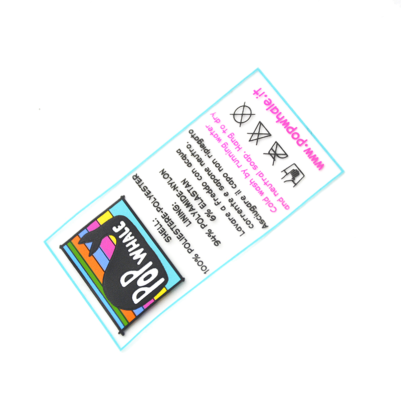 colorful tpu printing size care label