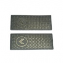 Factory embossed custom leather patches