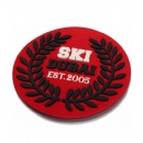 suede backgroud silicone rubber badge